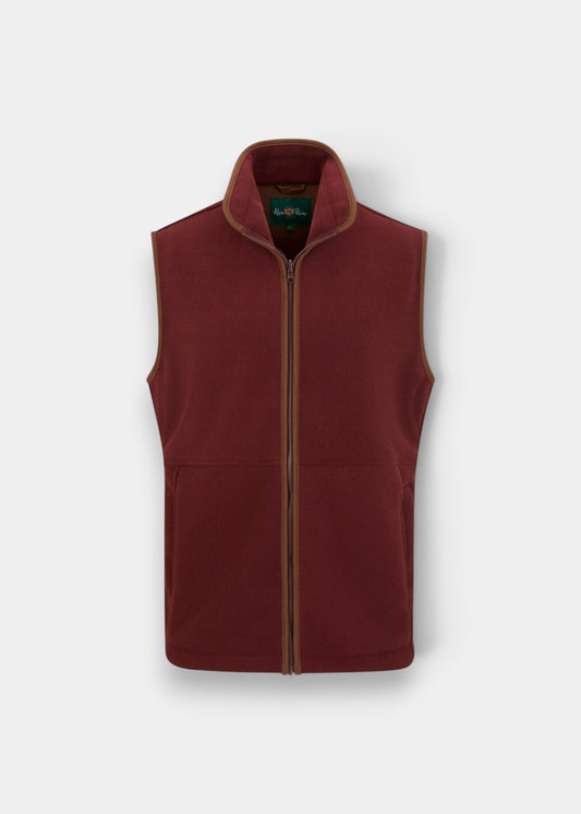 Aylsham Children's Fleece Waistcoat In Bordeaux