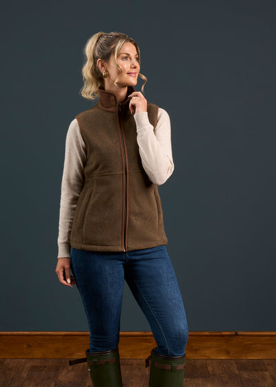 Aylsham Ladies Fleece Gilet In Pecan