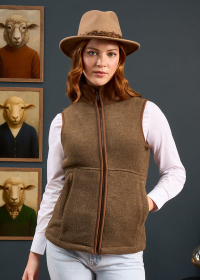 Aylsham Ladies Fleece Gilet In Pecan - Regular Fit