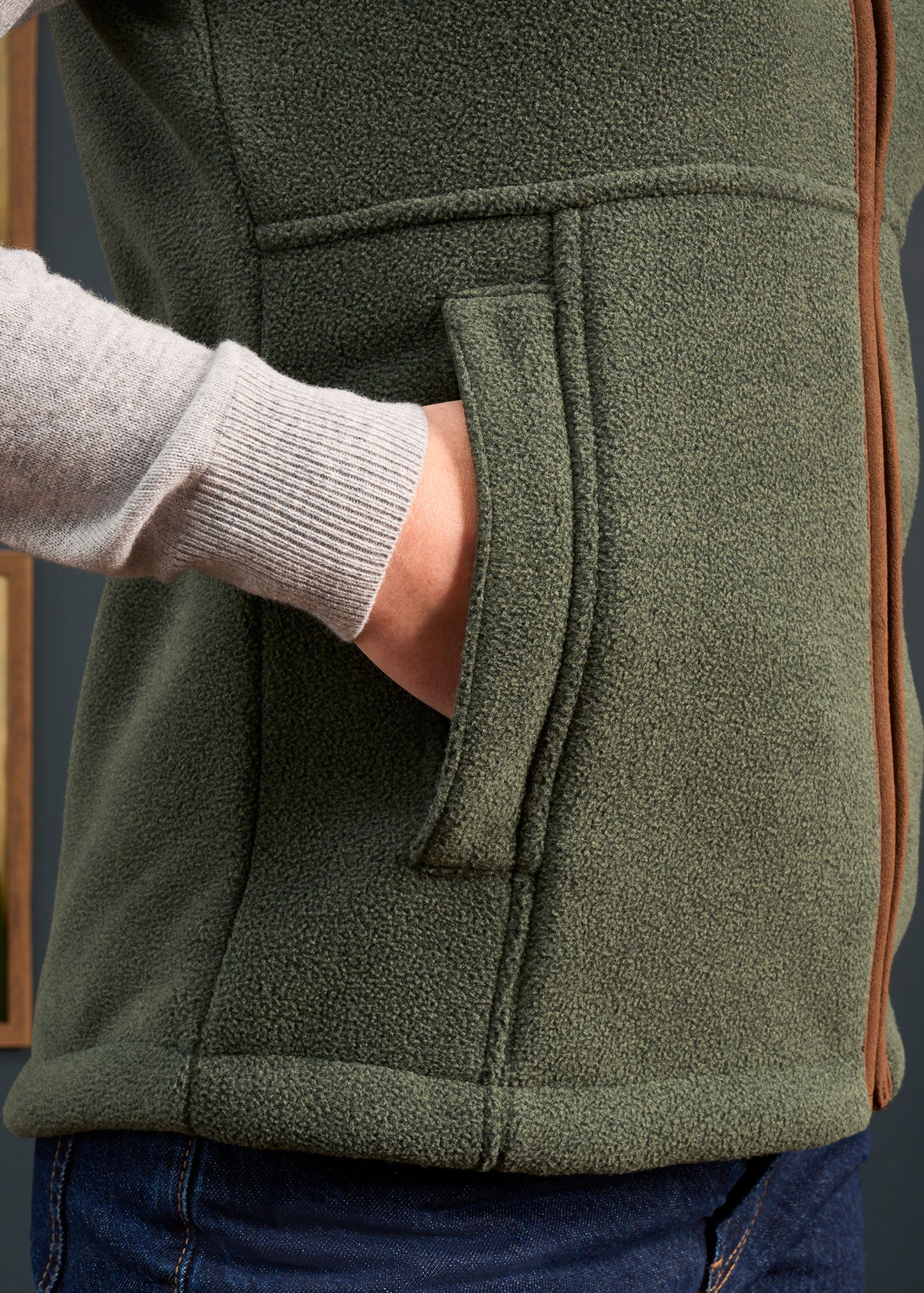 Gilet in Pile da Donna Aylsham Color Verde Cedro - Vestibilità Classica
