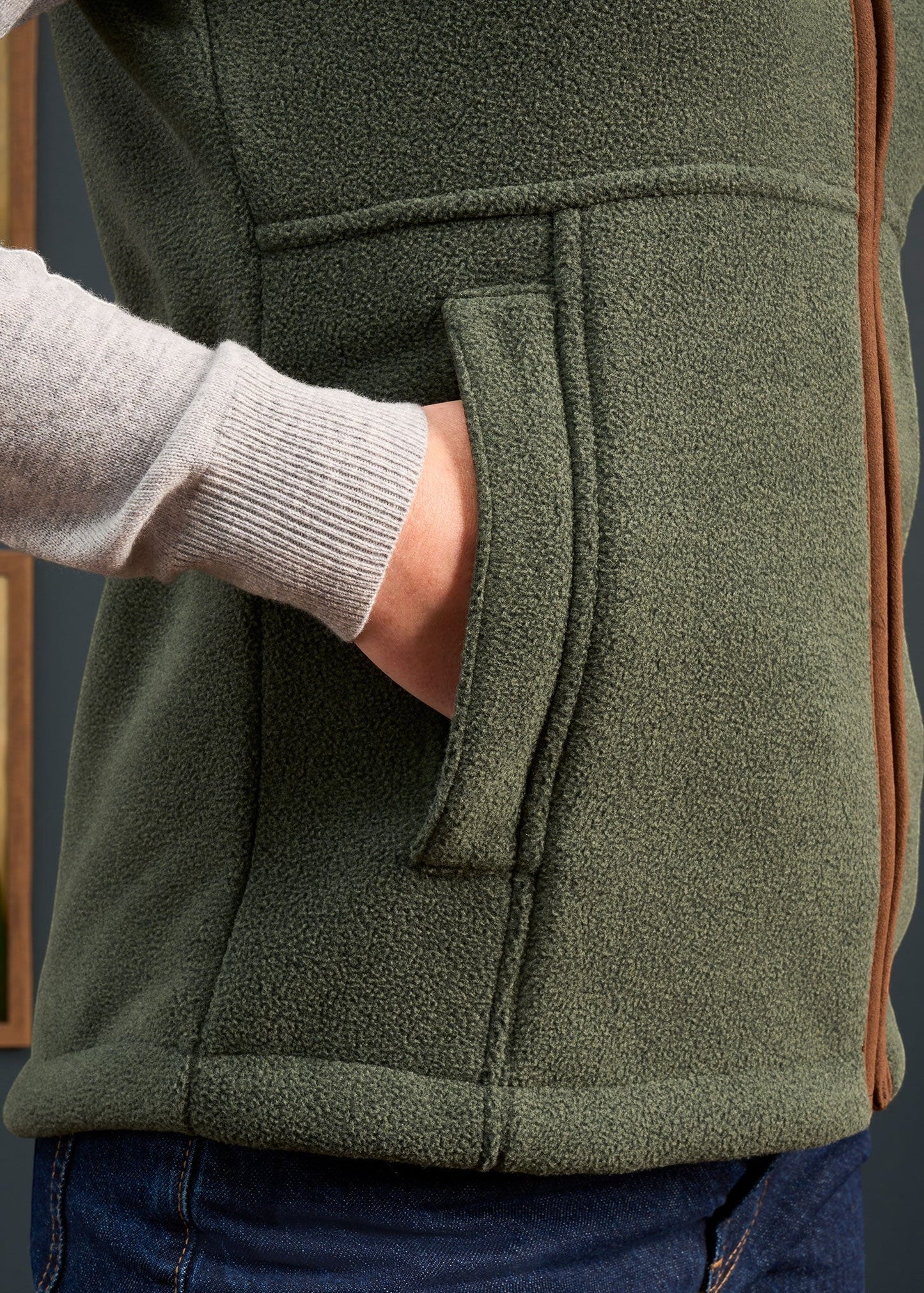 Aylsham Ladies Fleece Gilet In Cedar Green - Regular Fit
