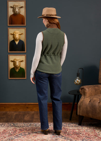 Gilet in Pile da Donna Aylsham Color Verde Cedro - Vestibilità Classica
