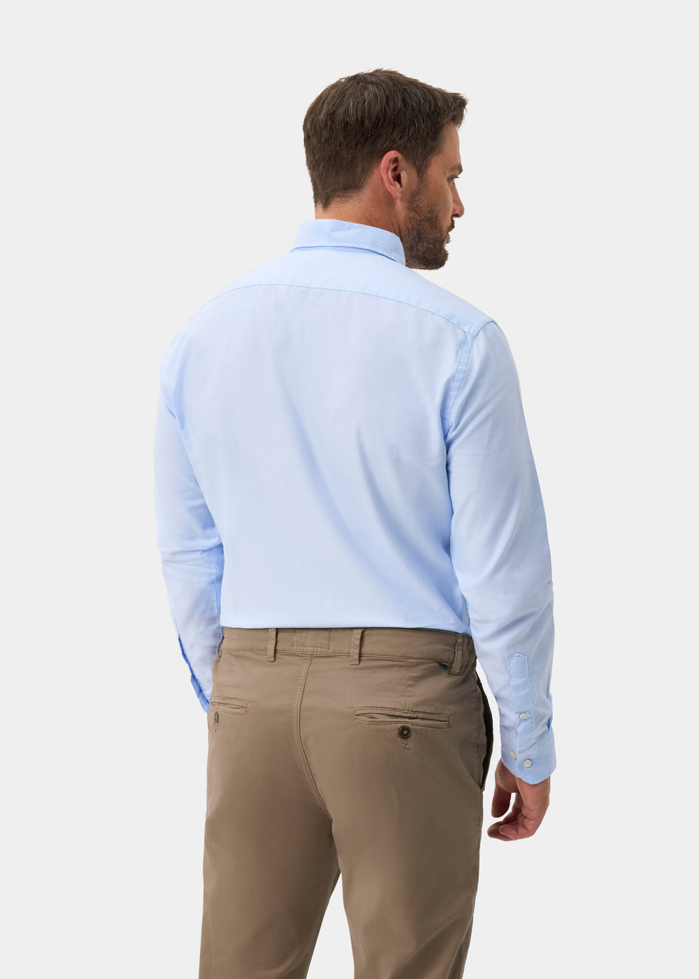 Men's Cotton Button Through Shirt In Blue - Regular Fit
