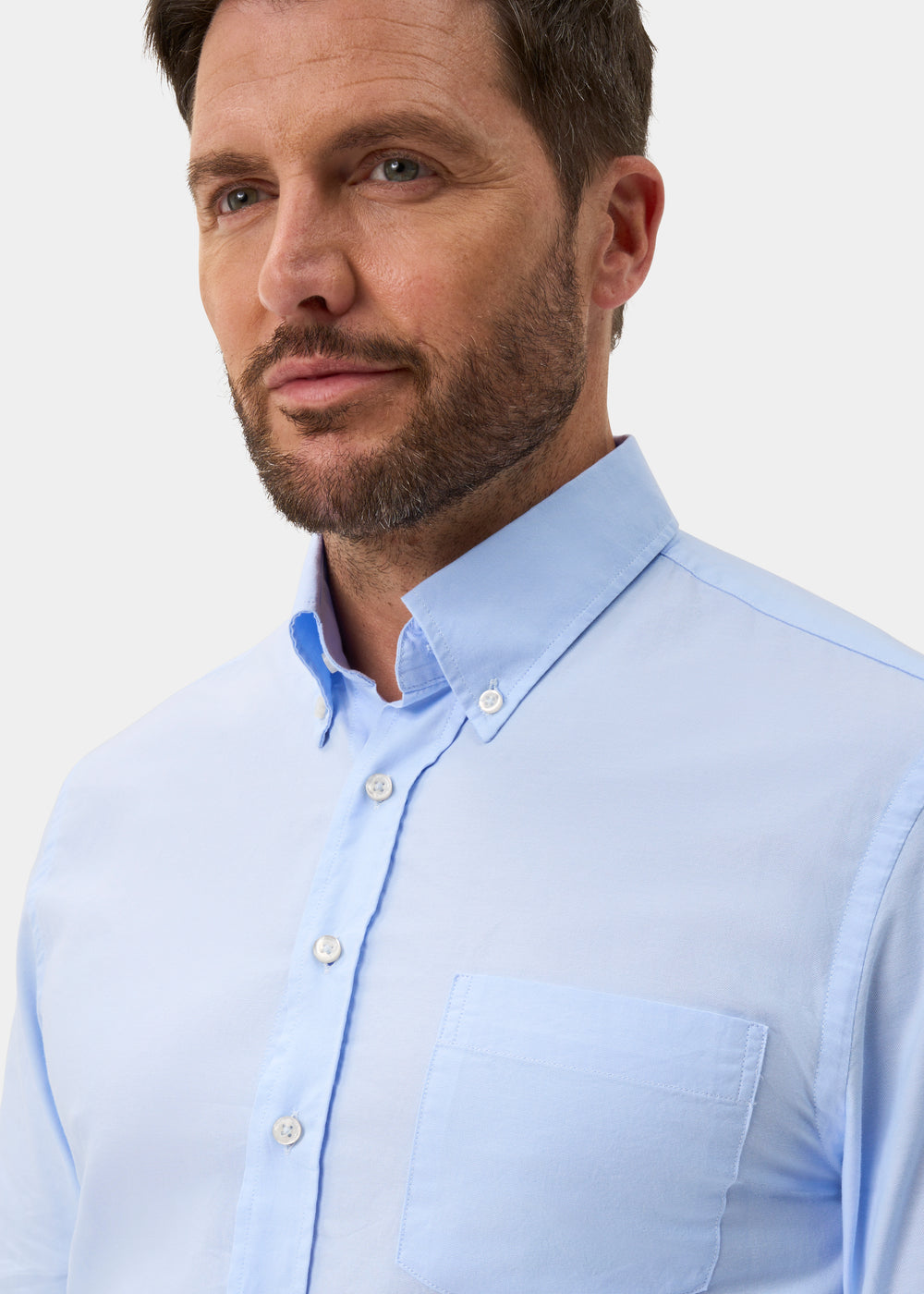 Men's Cotton Button Down Blue Shirt - Regular Fit
