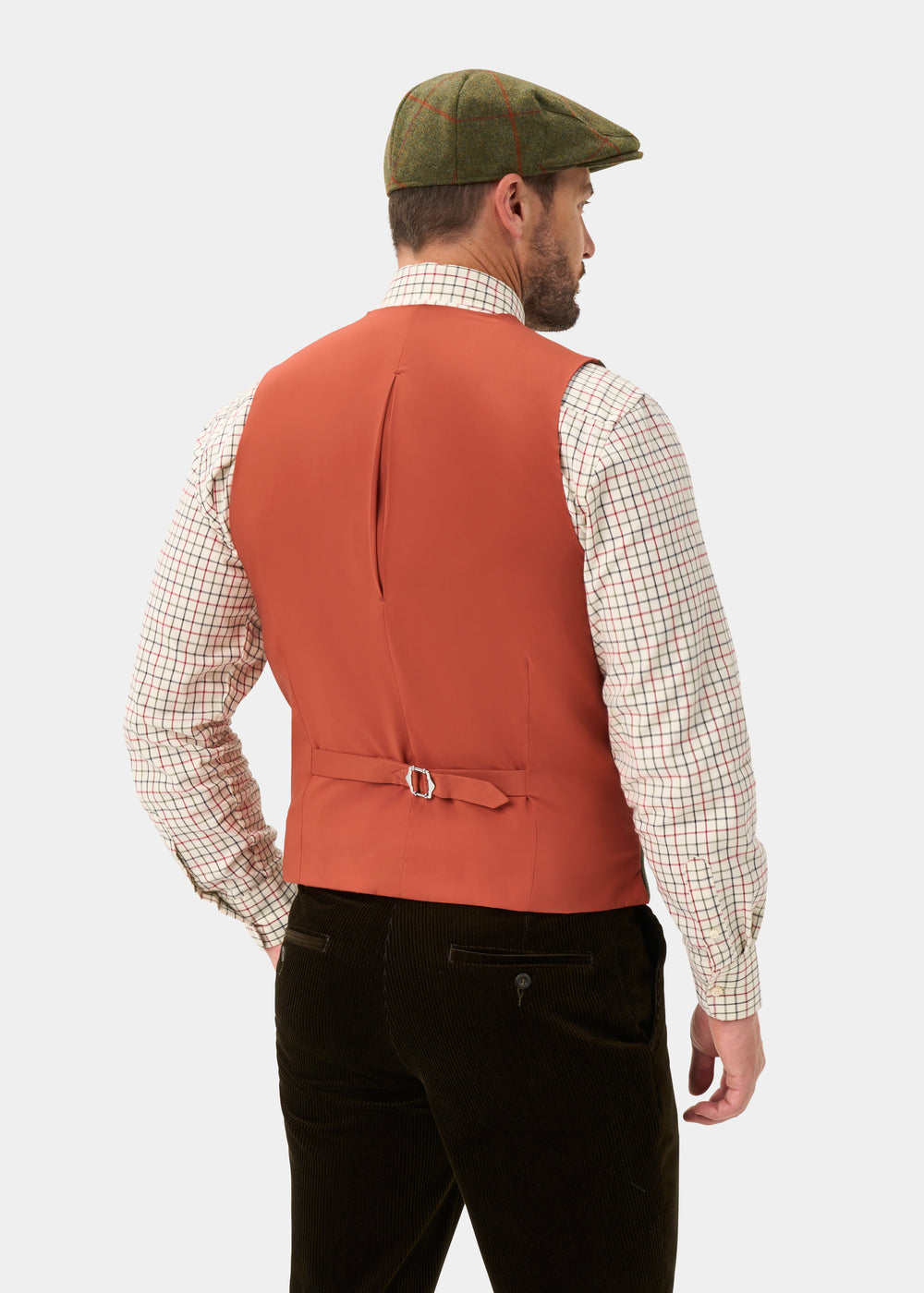 Combrook Men's Tweed Water Repellent Lined-Back Waistcoat in Reed  -  Regular Fit