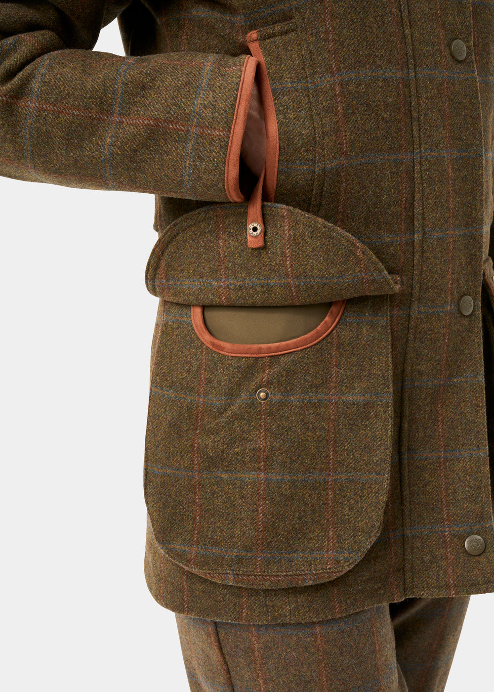 Combrook Ladies Tweed Waterproof Shooting Coat in Willow  -  Shooting Fit