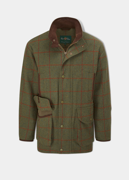 Combrook - Giacca da Caccia in Tweed da Uomo Color Verde canna - Vestibilità da Tiro
