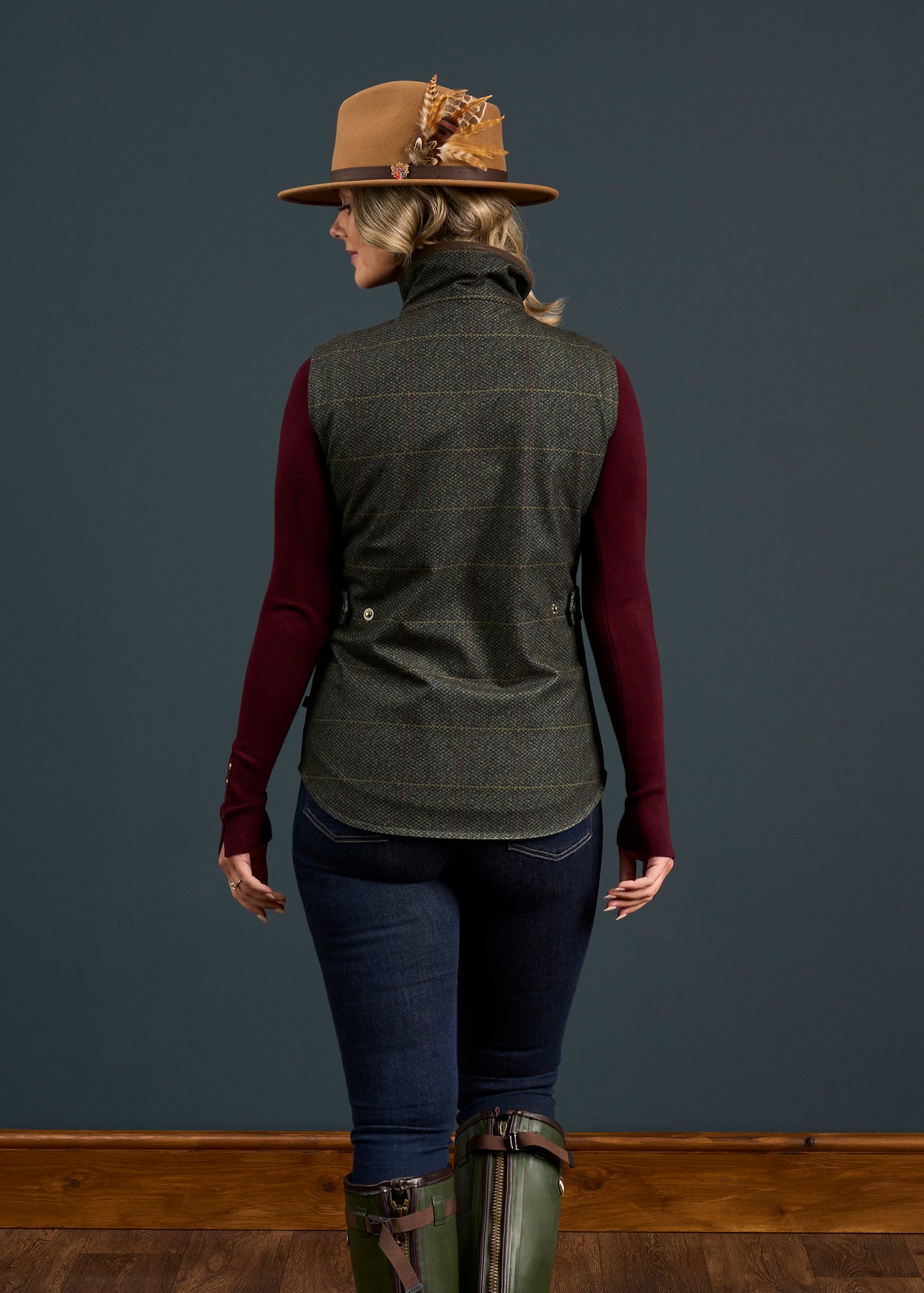 Gilet Didsmere da Donna in Tweed Tecnico Color Mirto - Vestibilità Regolare
