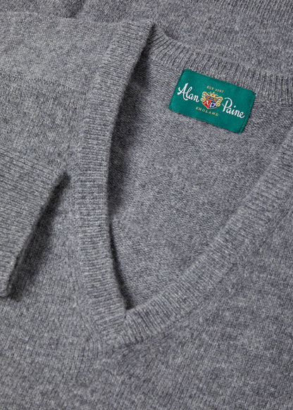 Maglione Hampshire in lana d'agnello in misto grigio - Vestibilità classica