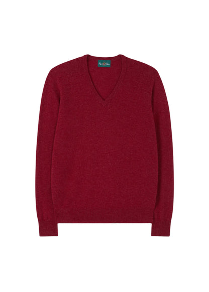 Maglione Hampshire in lana d'agnello color papavero - Vestibilità classica