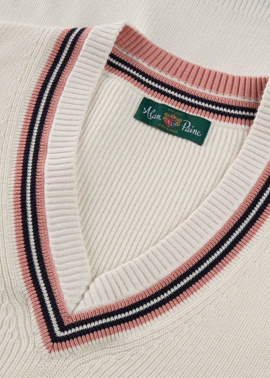 Ladies Cotton Cricket Slipover In Ecru