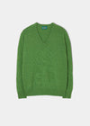Maglione da uomo in lana d'agnello con collo a V in palmo - Vestibilità classica