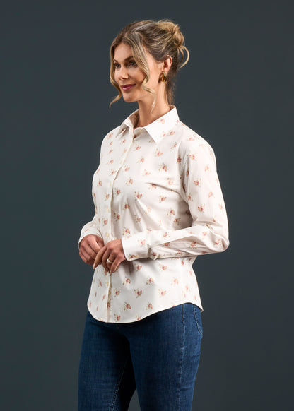 Lawen Ladies Printed Cotton Shirt - Floral Print