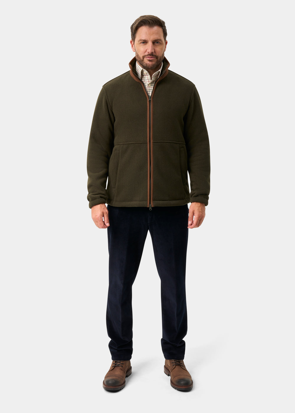 Aylsham Men's Fleece Jacket In Green - Regular Fit