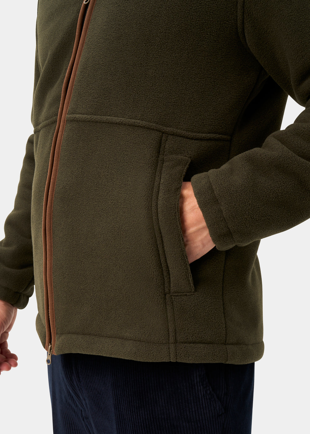 Aylsham Men's Fleece Windblock In Green - Regular Fit