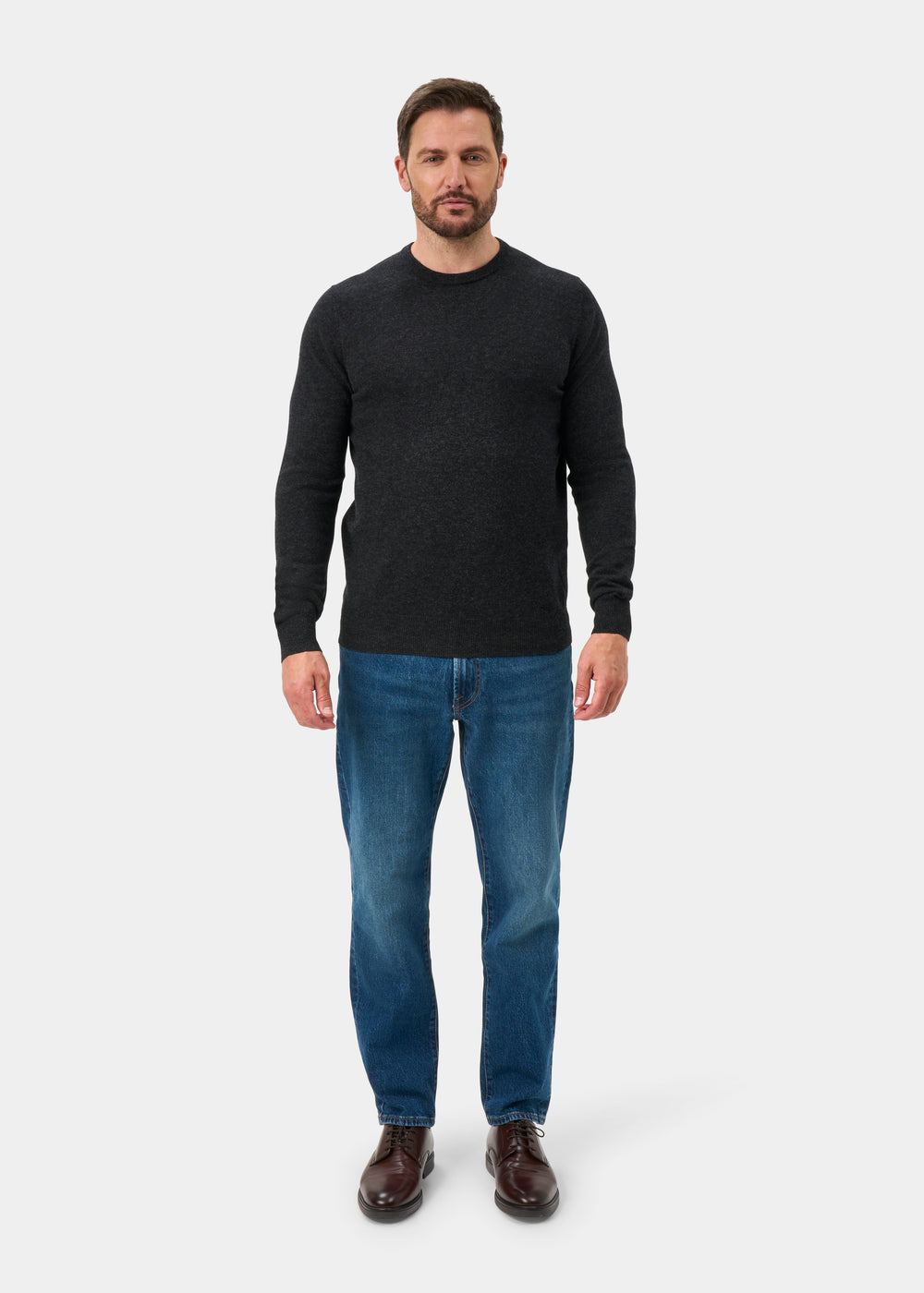 Melfort Cashmere Jumper in Charcoal - Regular Fit