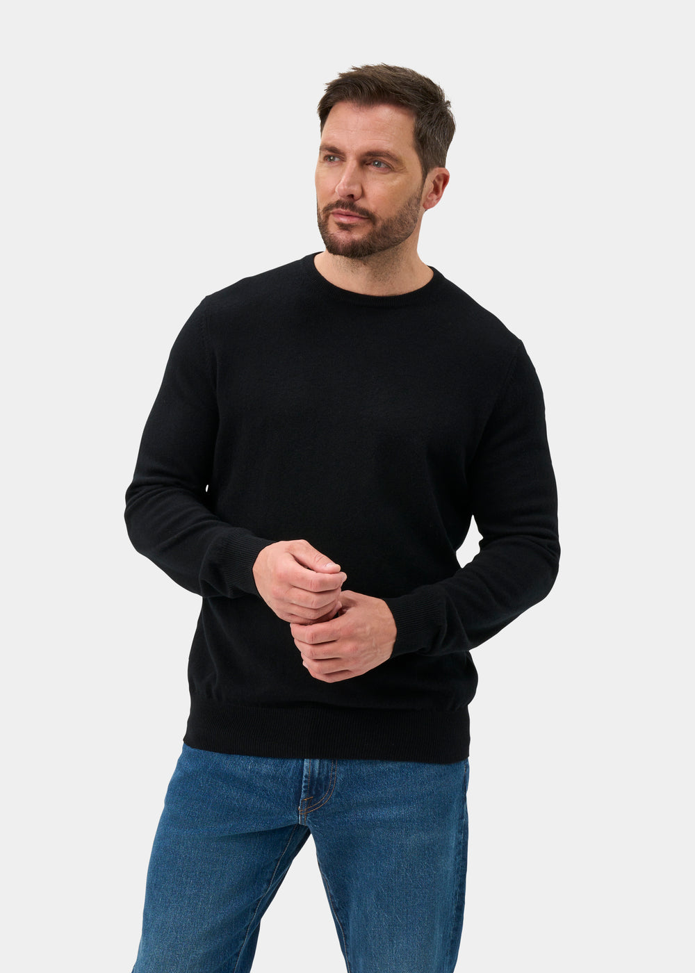 Melfort Cashmere Jumper in Black - Regular Fit