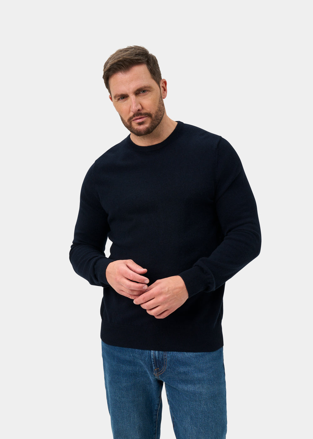 Melfort Cashmere Jumper in Dark Navy - Regular Fit