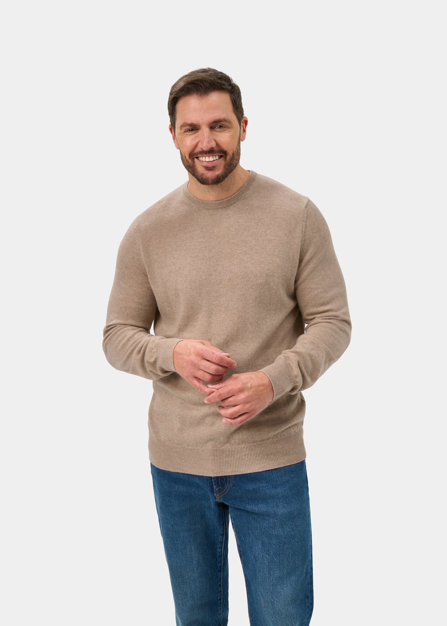Melfort Cashmere Jumper in Linen - Regular Fit