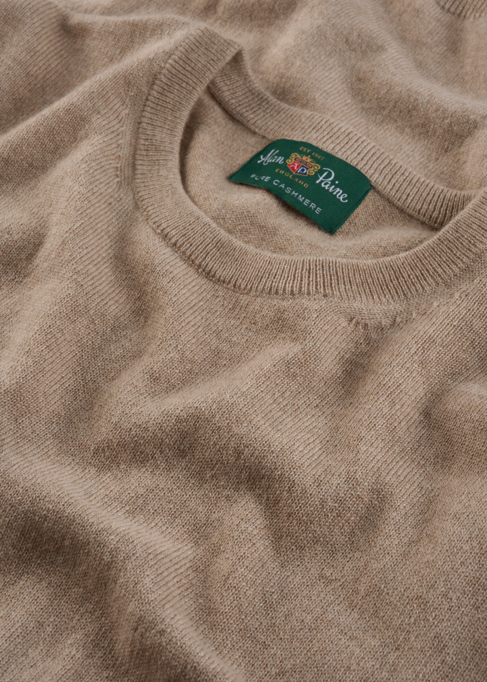 Men's Cashmere Crew Neck Jumper in Linen