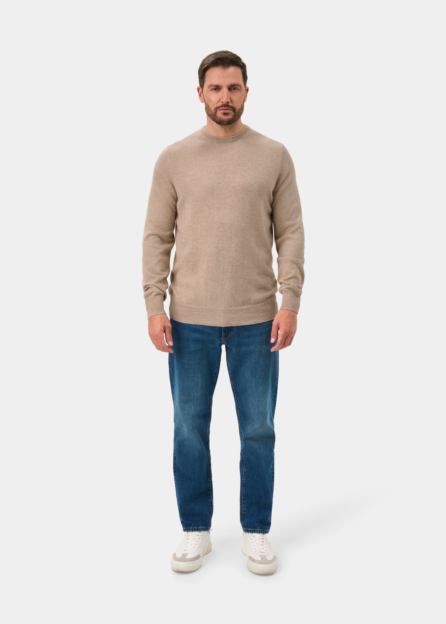 Melfort Cashmere Jumper in Linen - Regular Fit