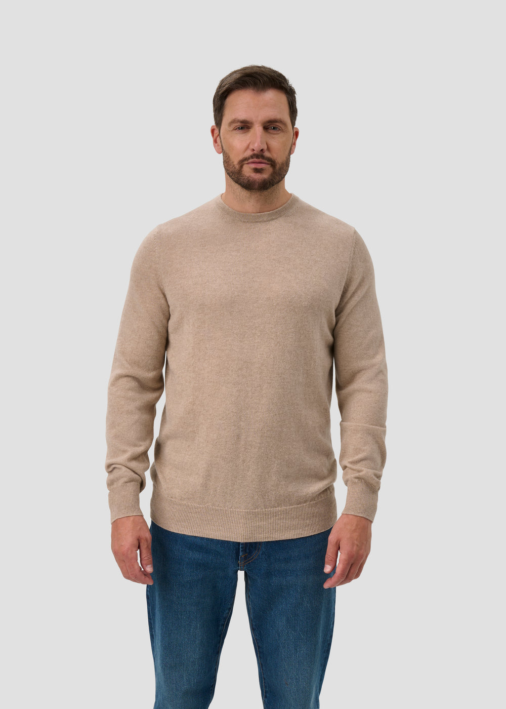 Melfort Cashmere Jumper in Linen - Regular Fit