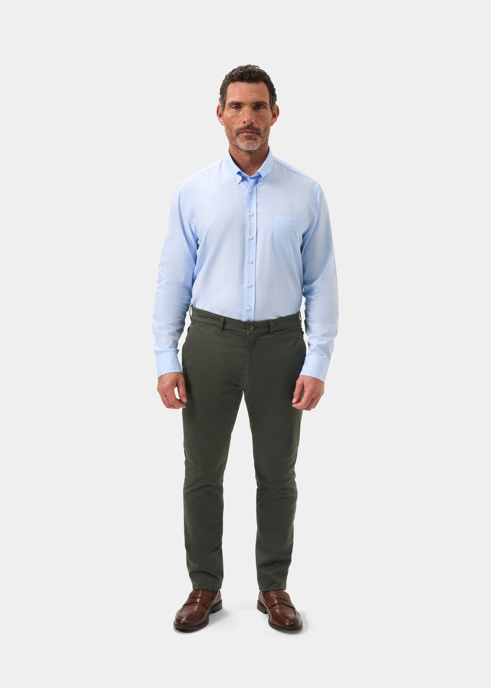 Men's Chino Trousers in Olive Green