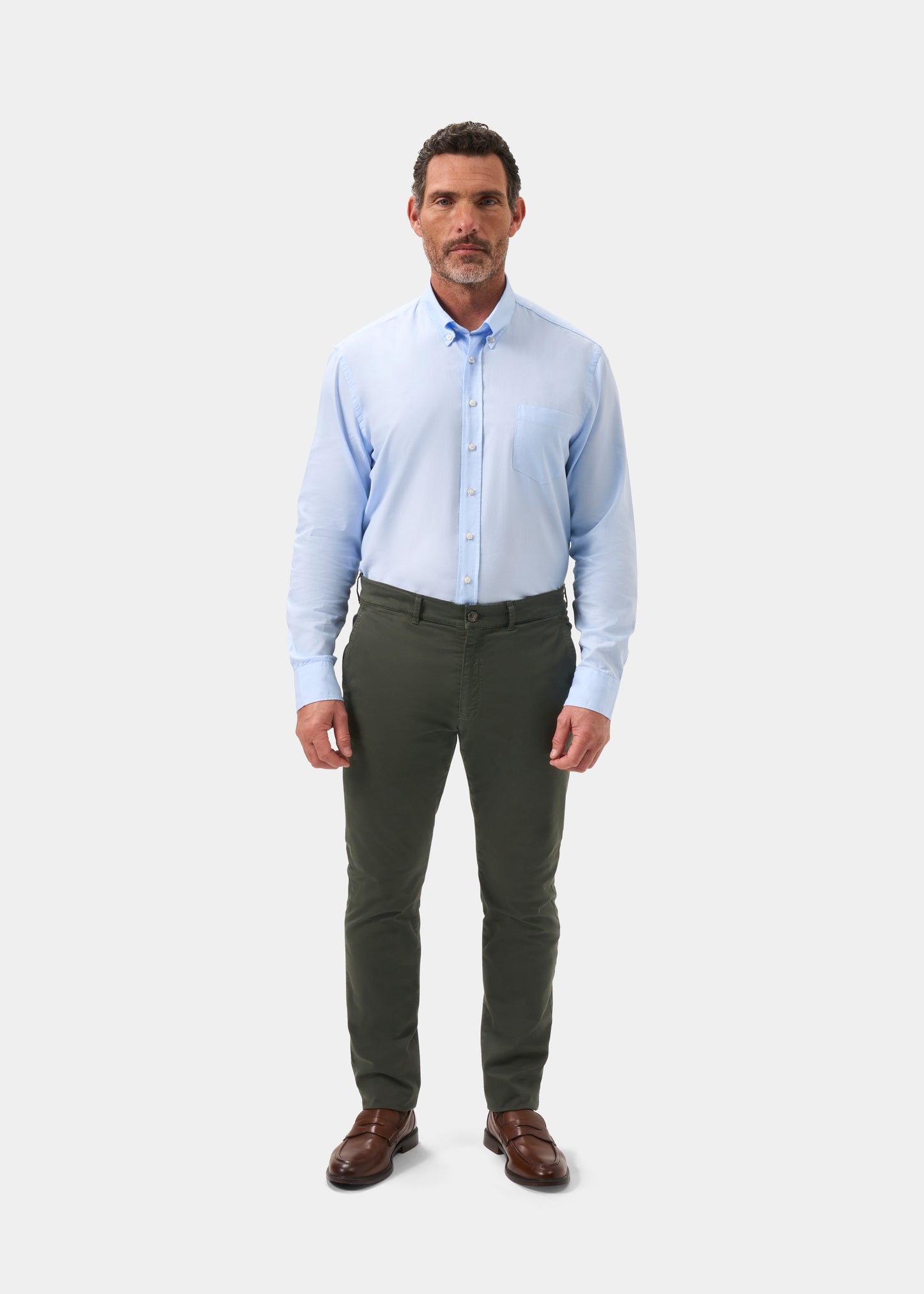 Men's Chino Trousers in Olive Green