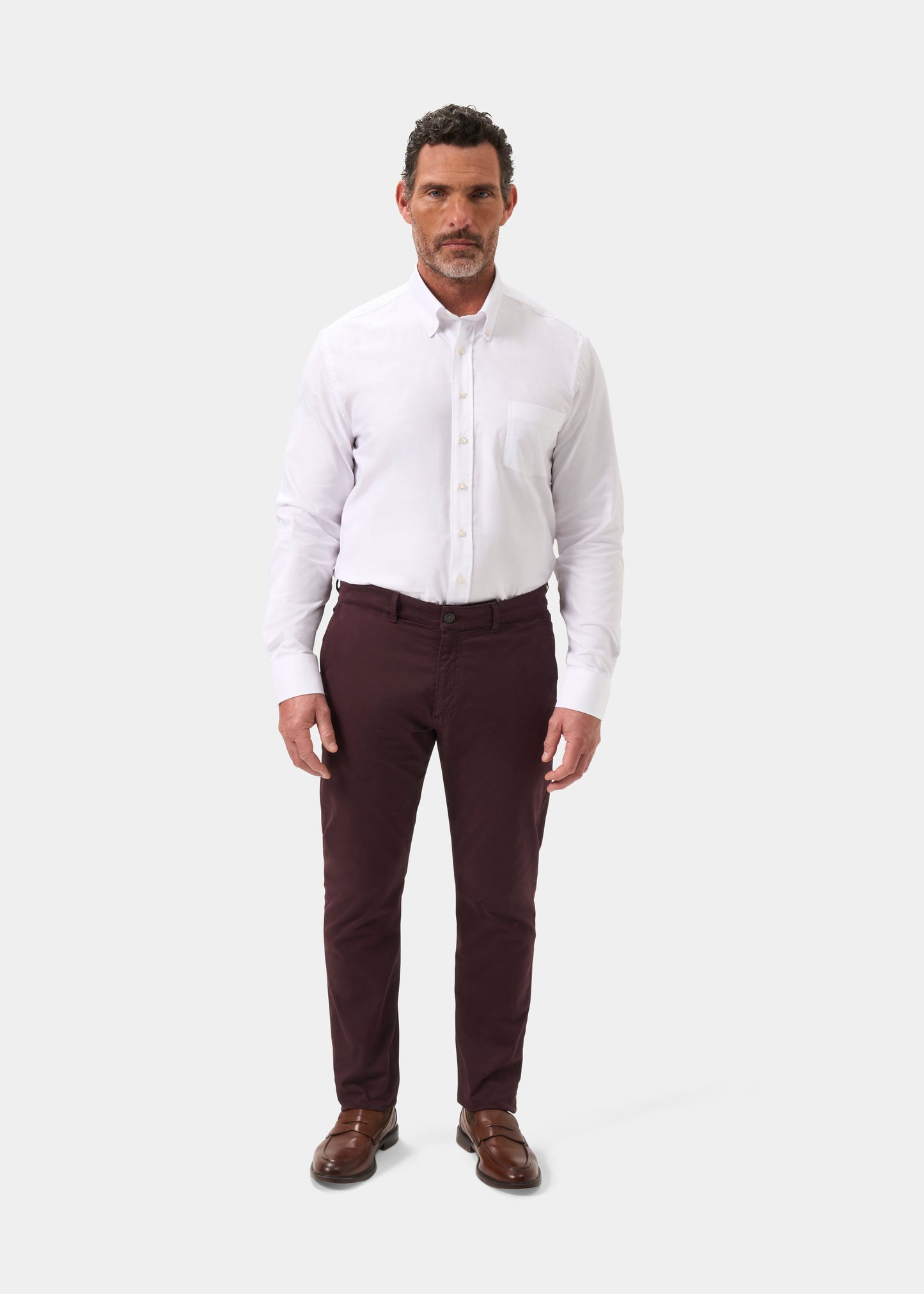 Men's Chino Trousers in Red Wine