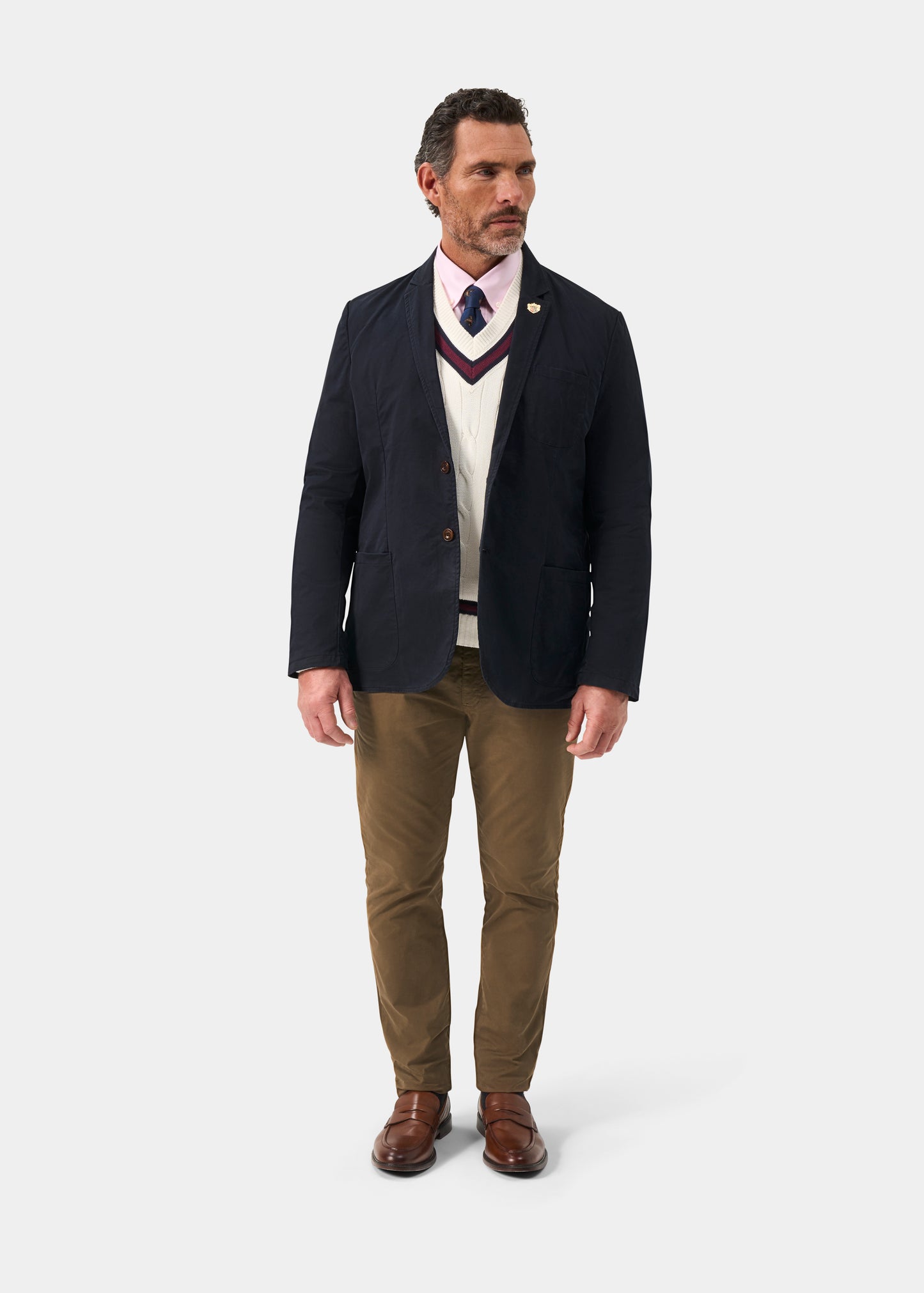 Men's Cotton Blazer in Navy