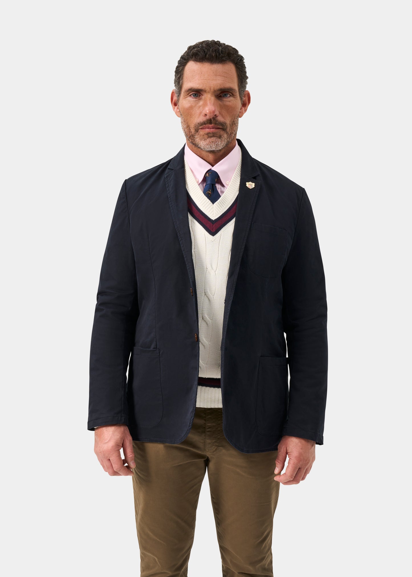Men's Cotton Blazer in Navy