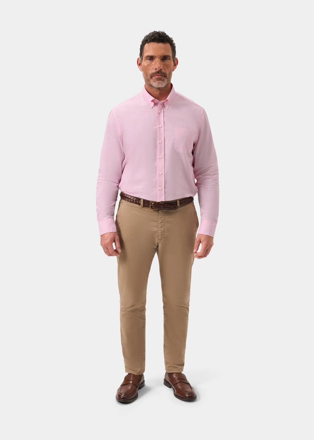 Men's Cotton Long Sleeve Shirt in Pink