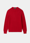 Men's Cotton Cashmere Crew Neck Jumper in Red