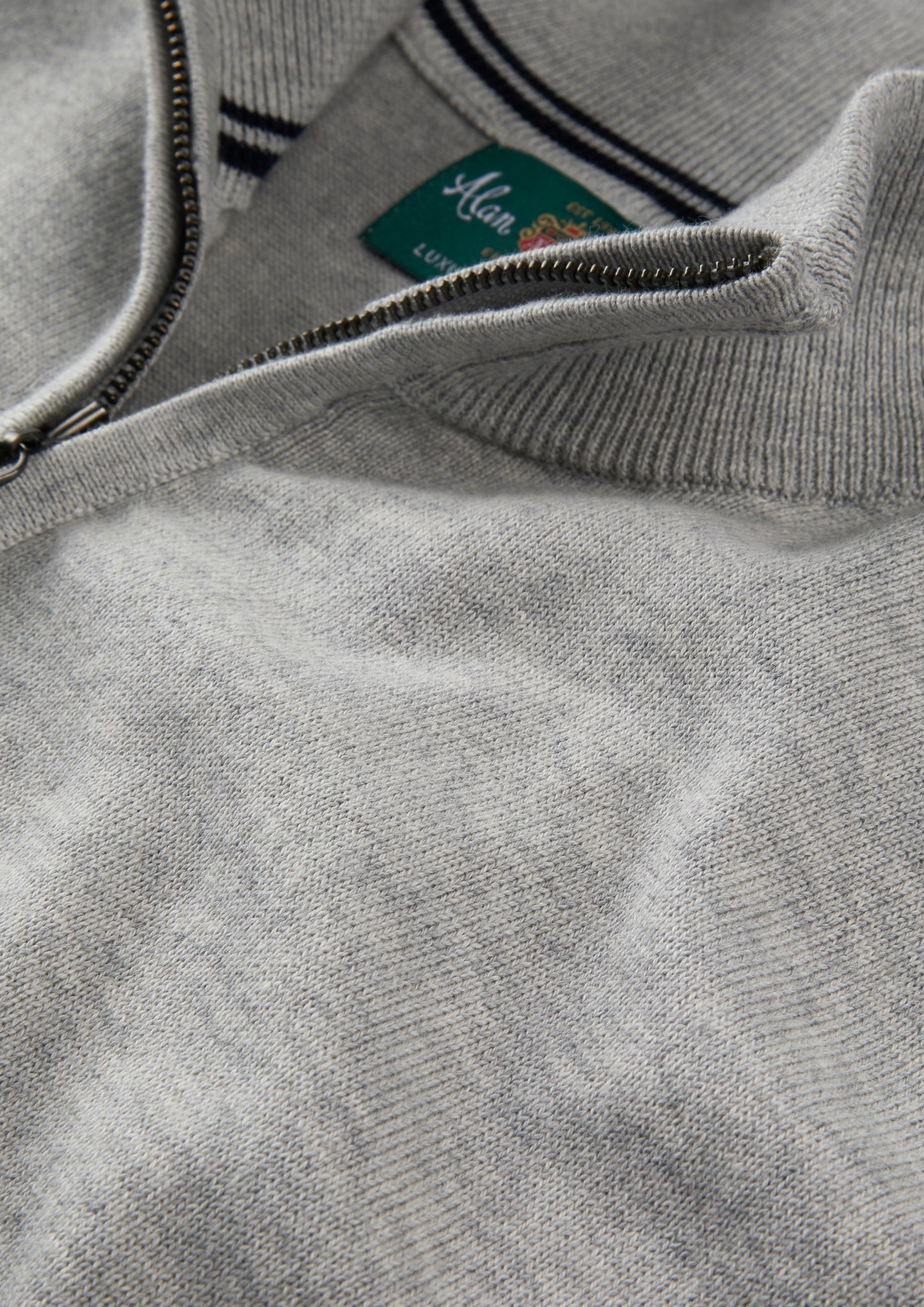 Men's Cotton Cashmere Quarter Zip Gilet in Light Grey