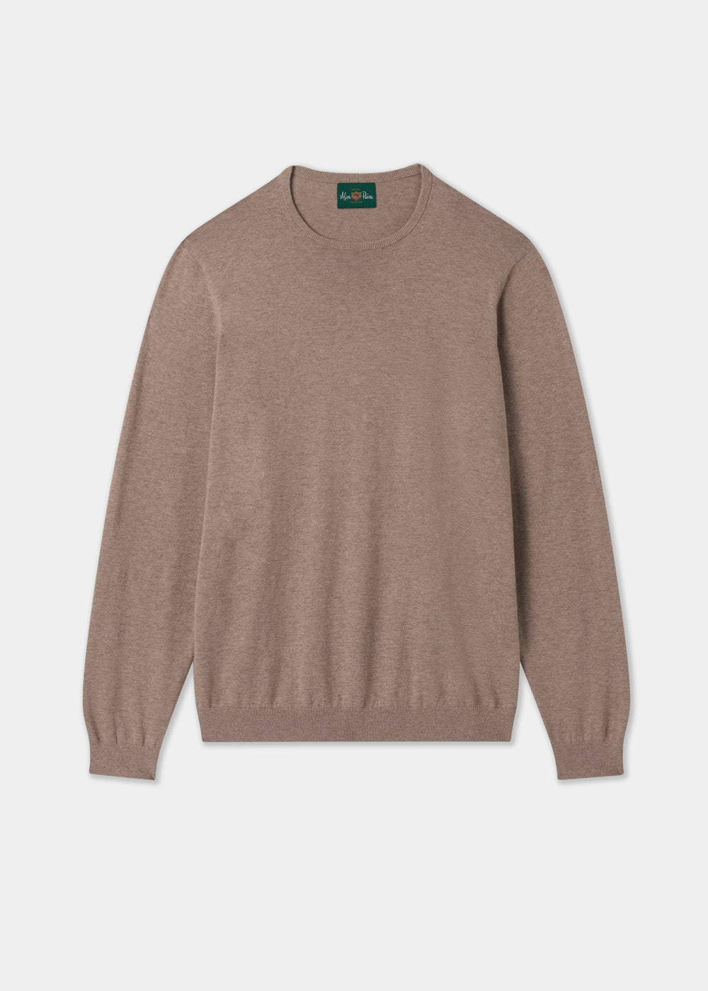 Men's Cotton Cashmere Crew Neck Jumper in Brown