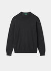 Men's Cotton Cashmere Crew Neck Jumper in Charcoal Grey
