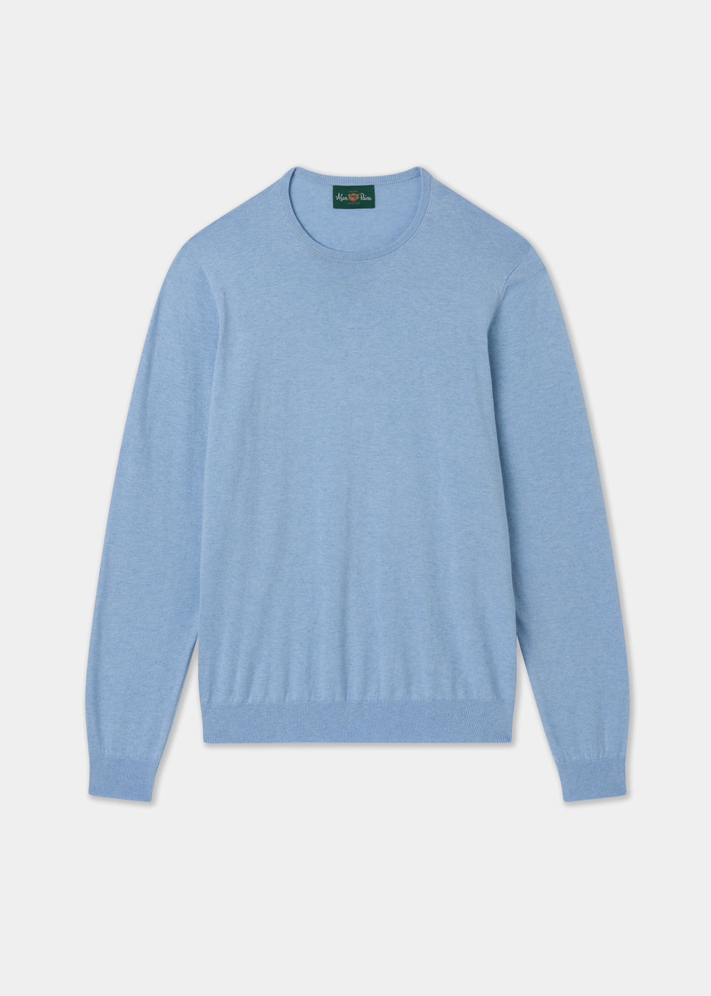 Men's Cotton Cashmere Crew Neck Jumper in Light Blue