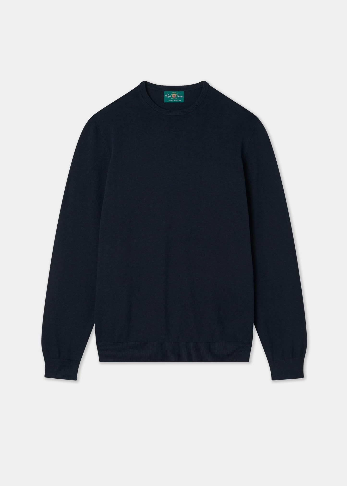 Men's Cotton Cashmere Crew Neck Jumper in Navy