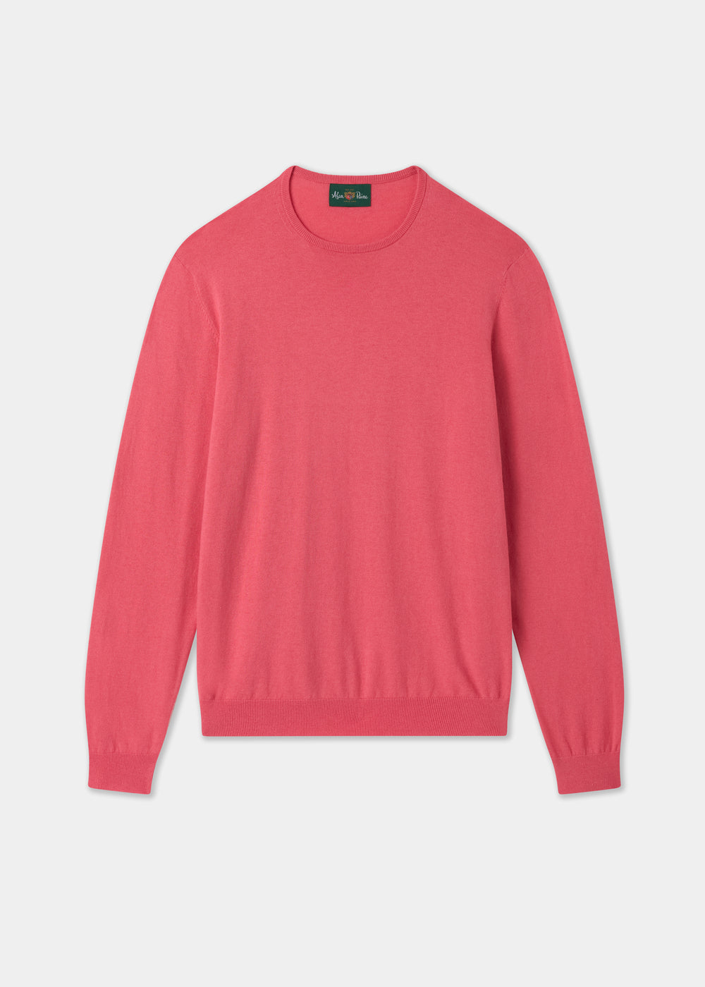 Men's Cotton Cashmere Crew Neck Jumper in Pink