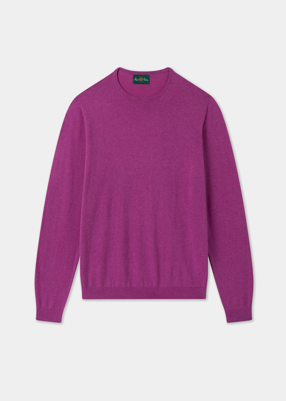 Men's Cotton Cashmere Crew Neck Jumper in Purple