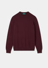 Men's Cotton Cashmere Crew Neck Jumper in Purple