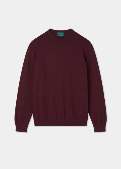 Men's Cotton Cashmere Crew Neck Jumper in Purple