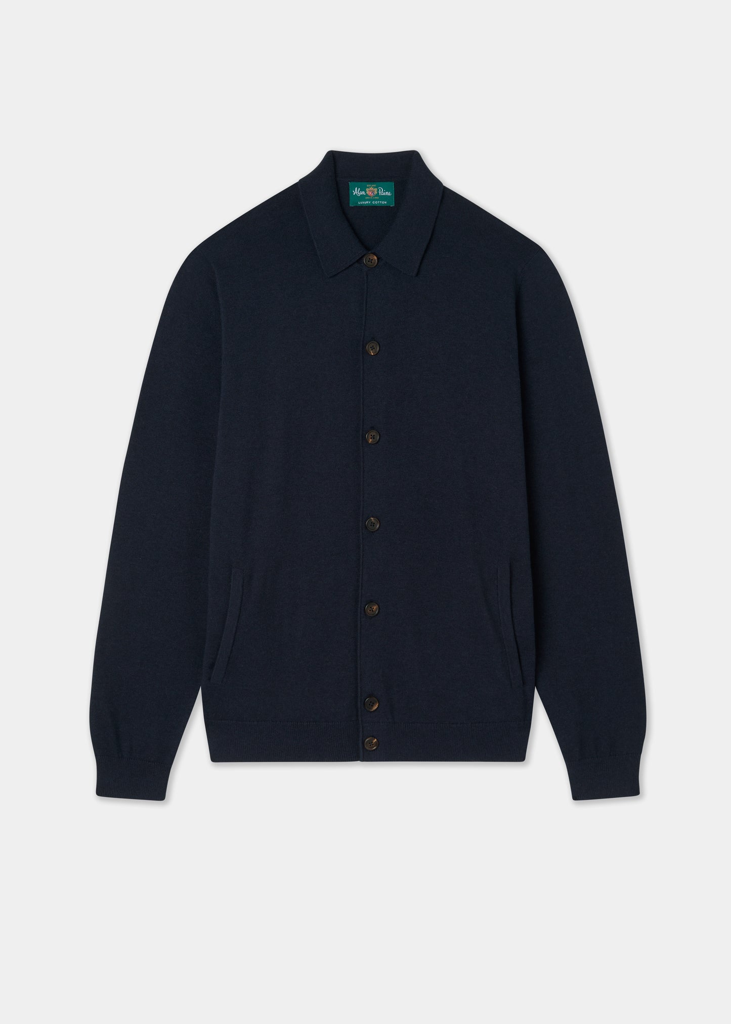 Men's Cotton Cashmere Collared Shirt in Navy
