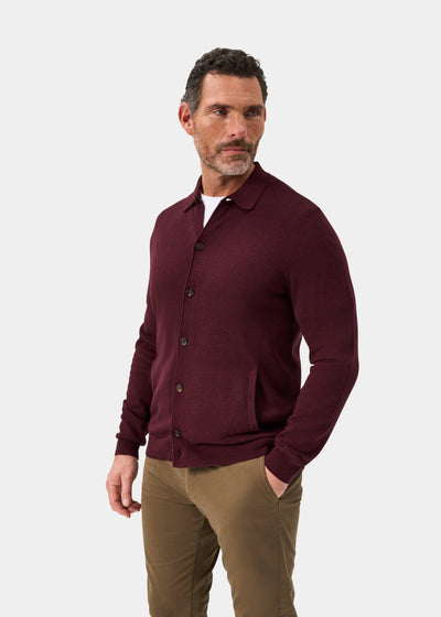 Men's Cotton Cashmere Collared Shirt in Purple