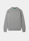 Men's Cotton Merino Crew Neck Sweatshirt Jumper in Light Grey