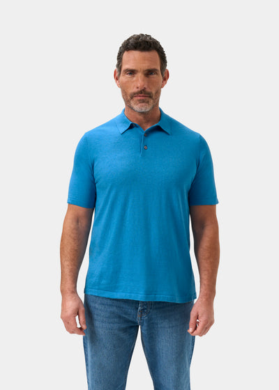 Men's Cotton Polo Shirt in Bright Blue