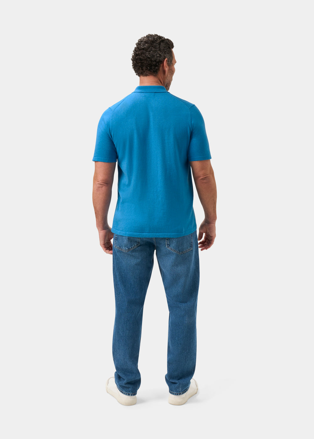 Men's Cotton Polo Shirt in Bright Blue