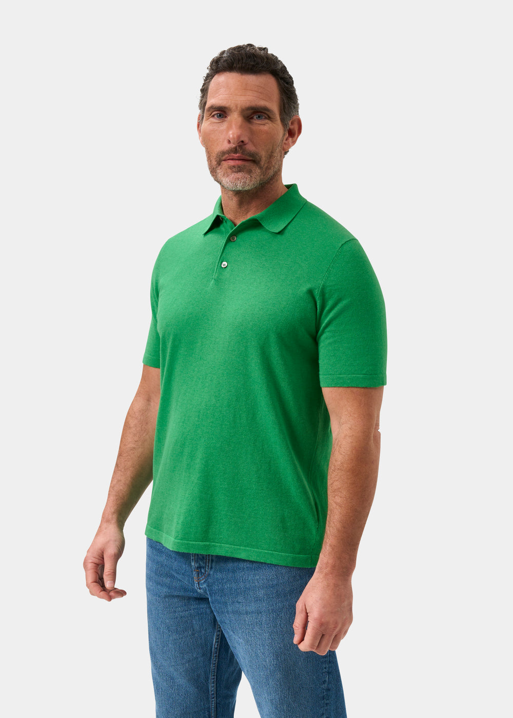 Men's Cotton Polo Shirt in Bright Green