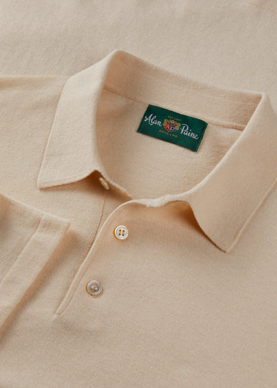 Men's Cotton Polo Shirt in Cream