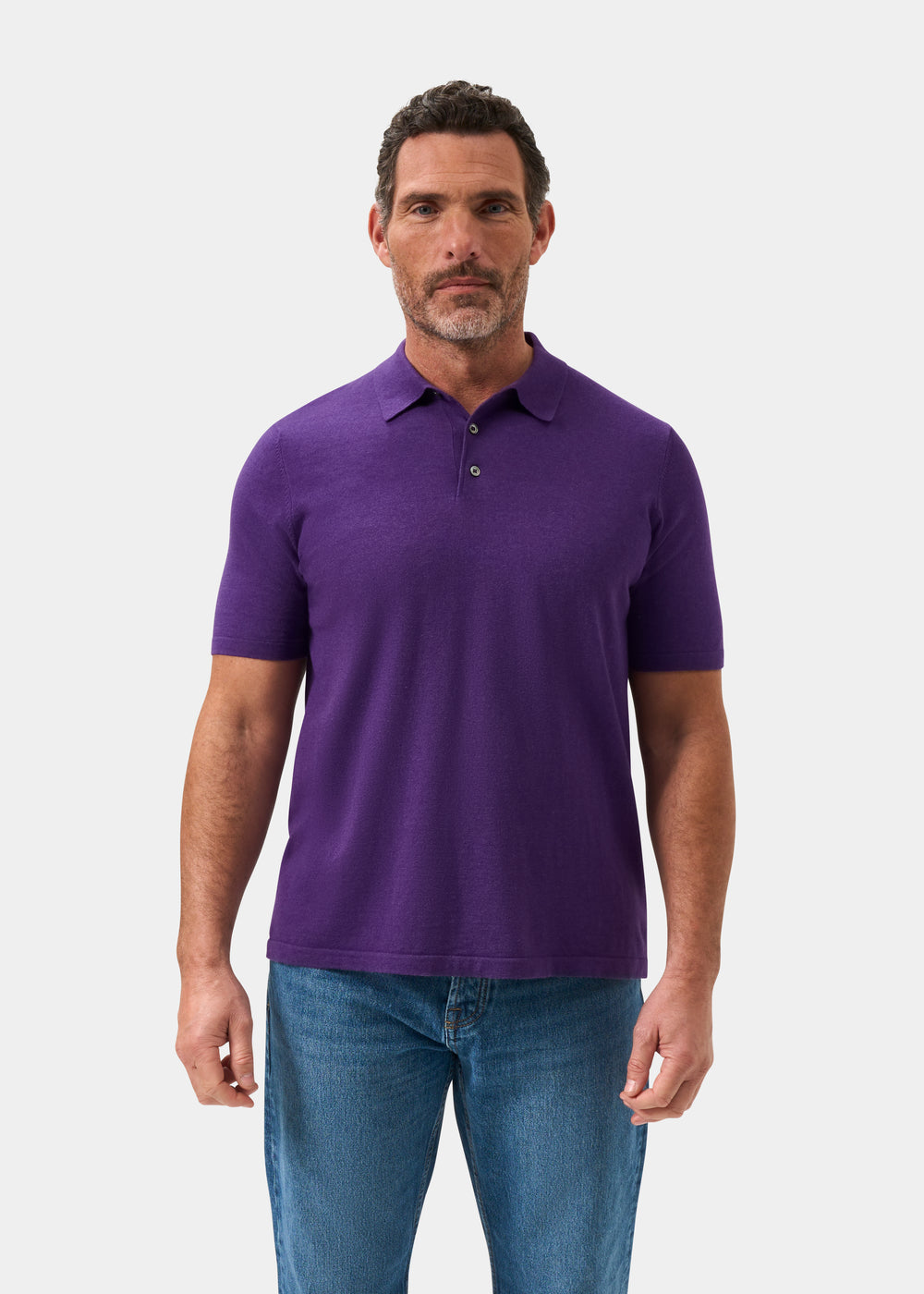 Men's Cotton Polo Shirt in Dark Purple